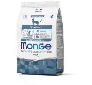 Monge Cat Monoprotein Sterilised Trout корм для стерилизованных кошек с форелью 1,5кг